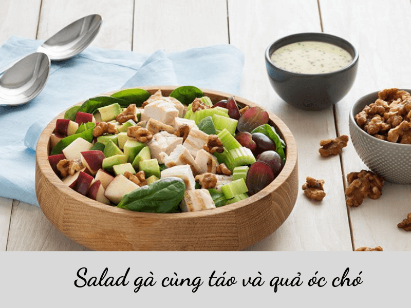Salad-gà-cùng-táo-và-hạt-óc-chó